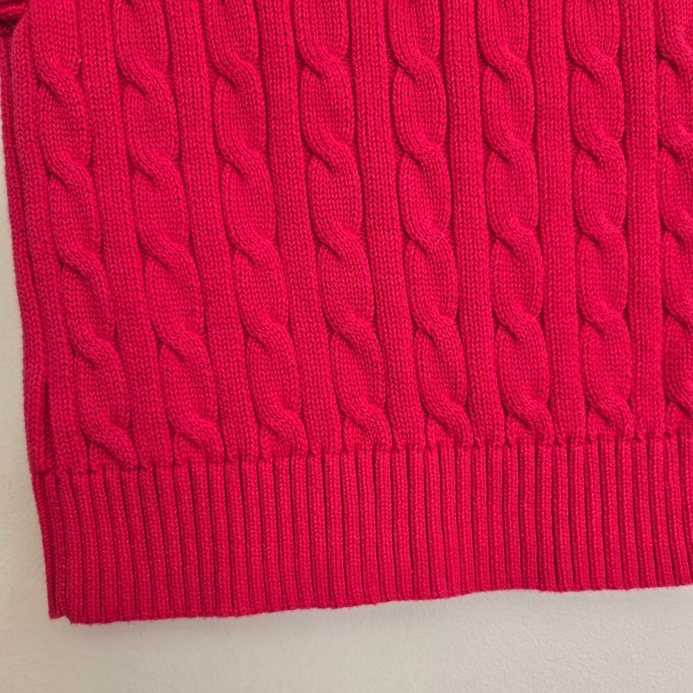 NWT Polo Ralph Lauren Girl Cable Knit Sweater Hot Pink Summer Cotton 3 - Picture 6 of 9